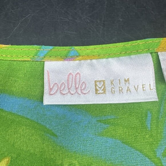 Belle Kim Gravel Woven Colorful Tropical Poncho Top Size L Hawaii Vacation - Picture 4 of 7